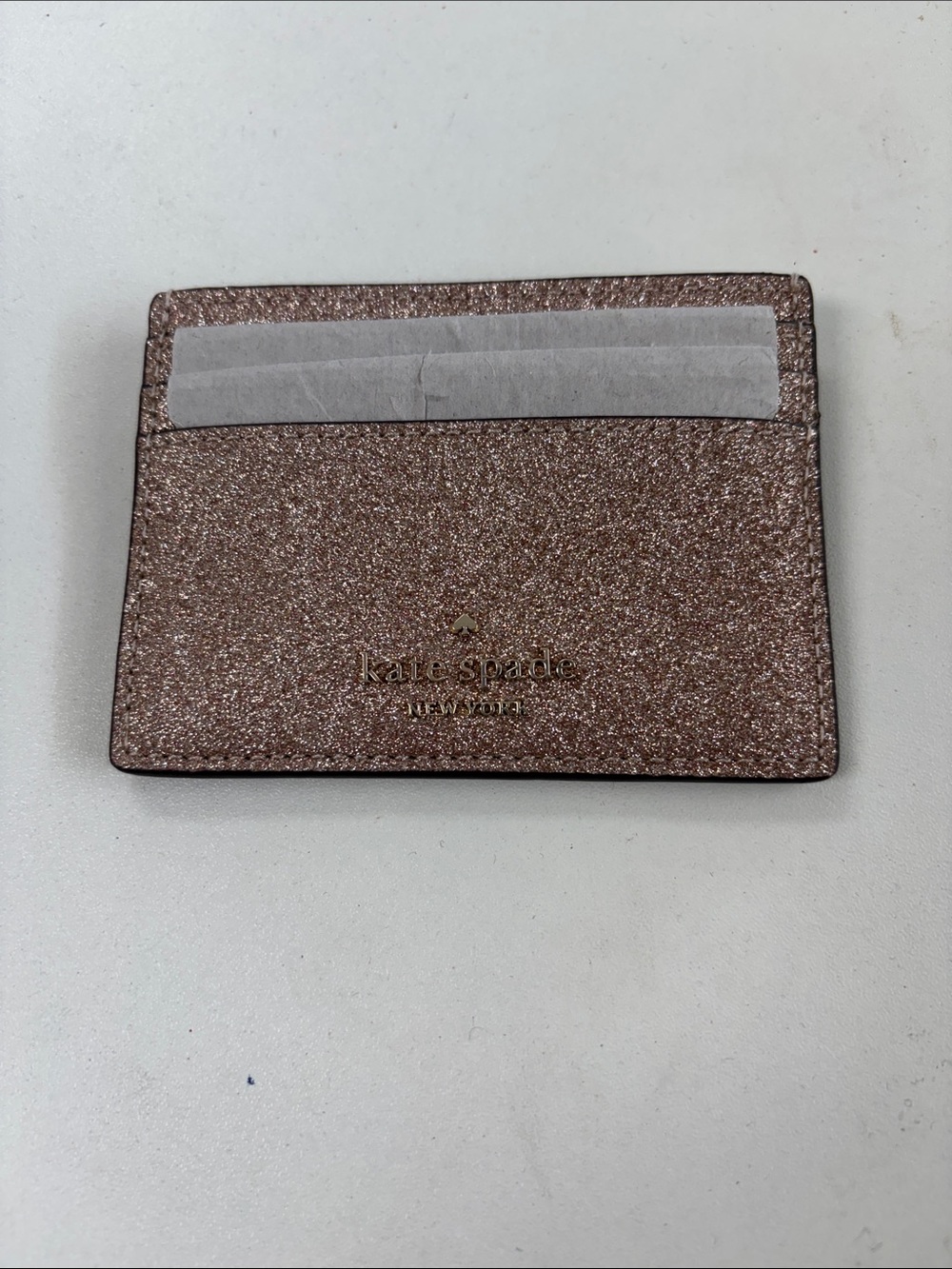 kate spade Rose Gold Glitter Card Holder